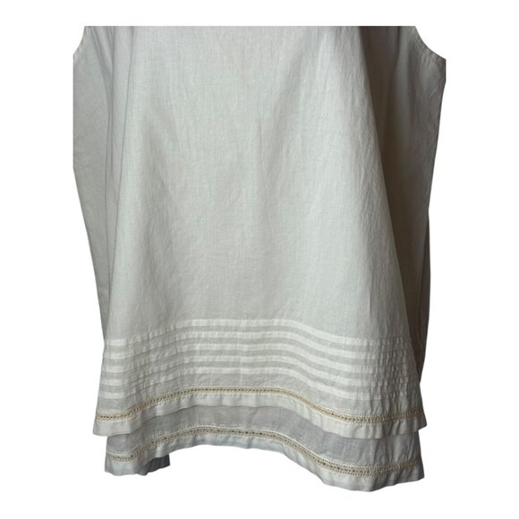 Lilla P Tank Top Women Large White Cotton Lace Double Layer Shell NWT Boho - Picture 6 of 10